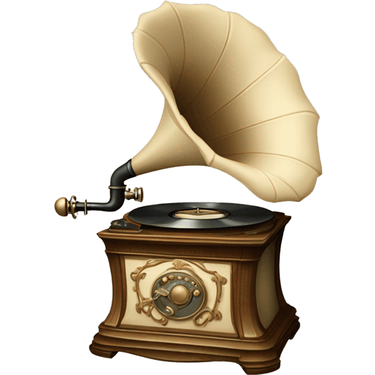 Pale beige rococo phonograph emoji