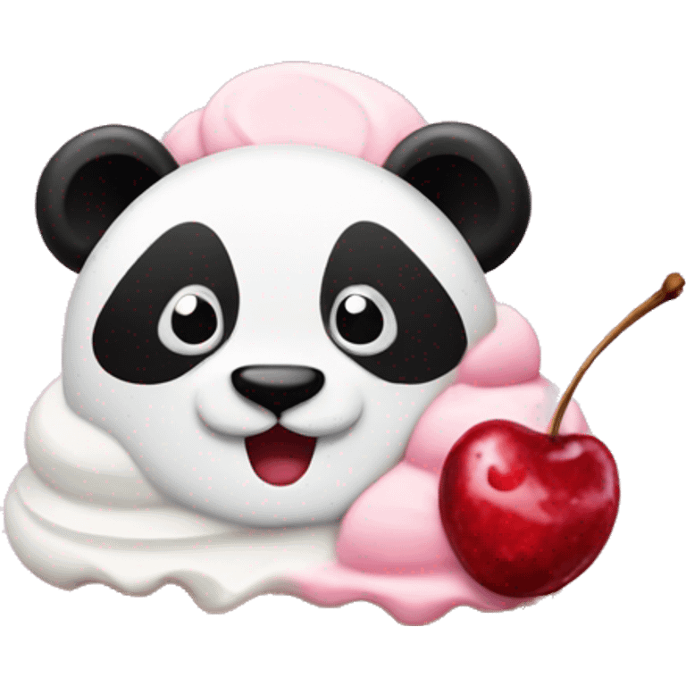 Ice cream with cherrys and a panda emoji