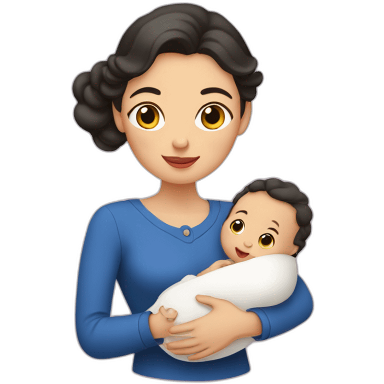 Femme française et son bébé emoji