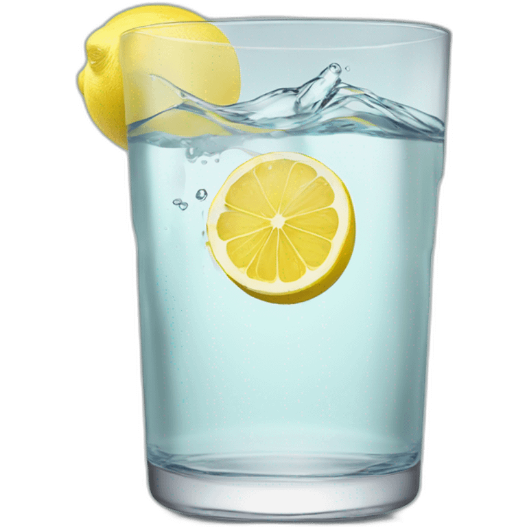 Coin on a lemon in glass of water emoji