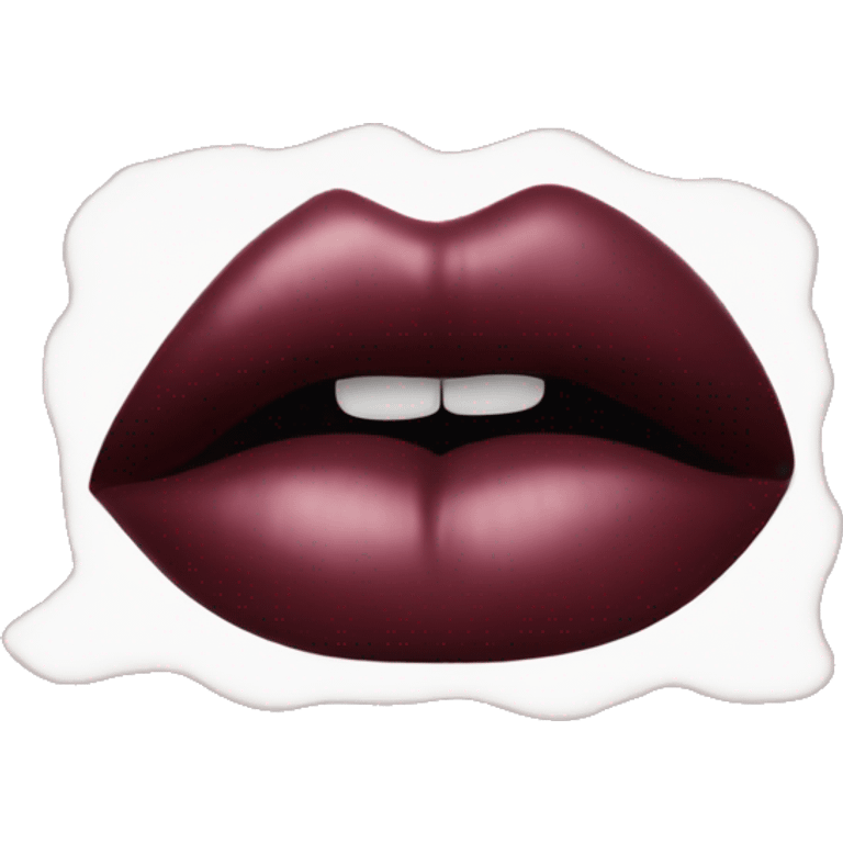 A burgundy-colored lipstick kiss mark. emoji