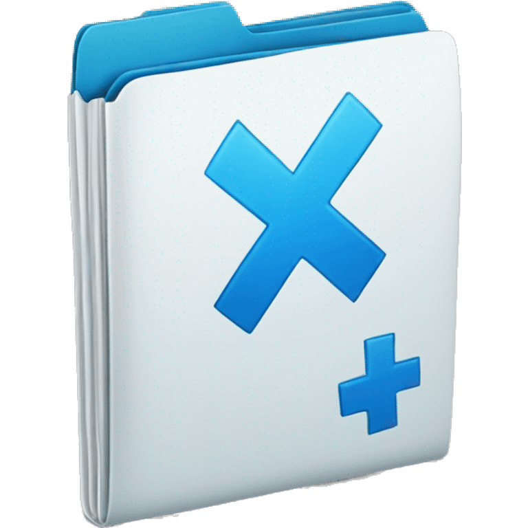 medical folder with blue plus sign emoji