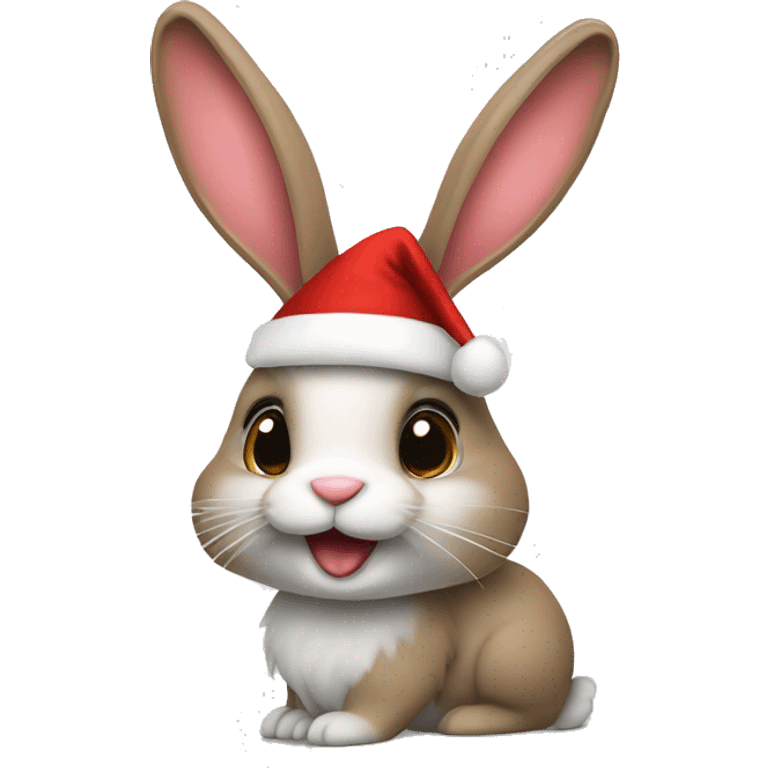 bunny with santa’s hat emoji