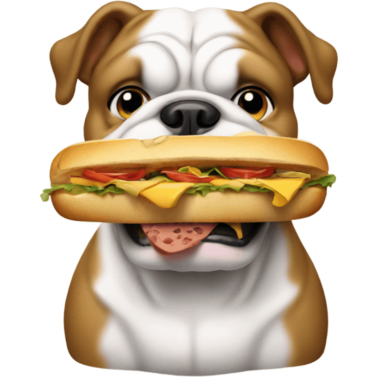 Bulldog eating a sandwich  emoji