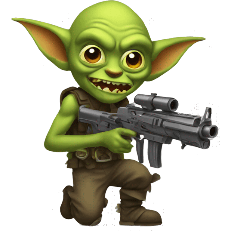 Goblin with a machine gun  emoji