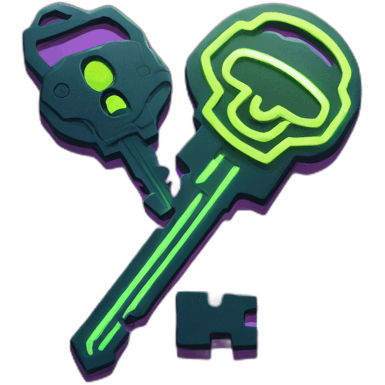 Key in a cyberpunk environment with neon lighting. emoji