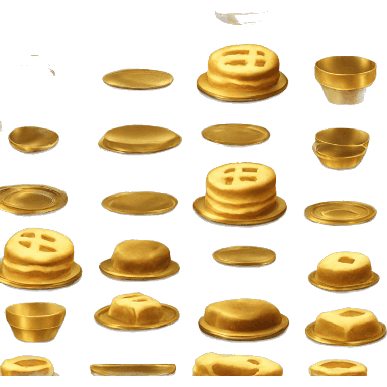 Realistic metallic gold pastry stand isolated  emoji