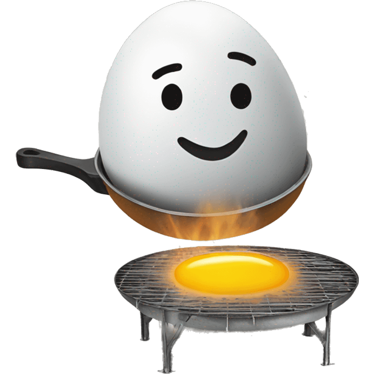 Egg frying on a hot sidewalk emoji