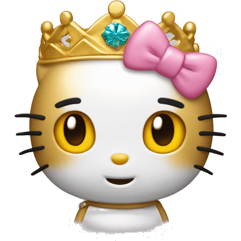 Hello Kitty con corona dorada emoji