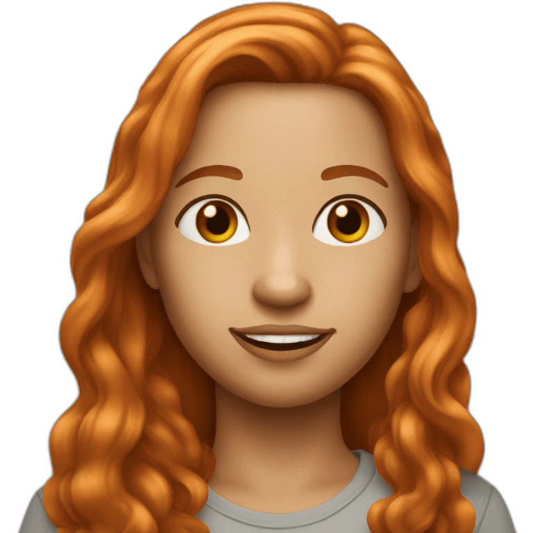 37 year old girl with long redblond hair emoji