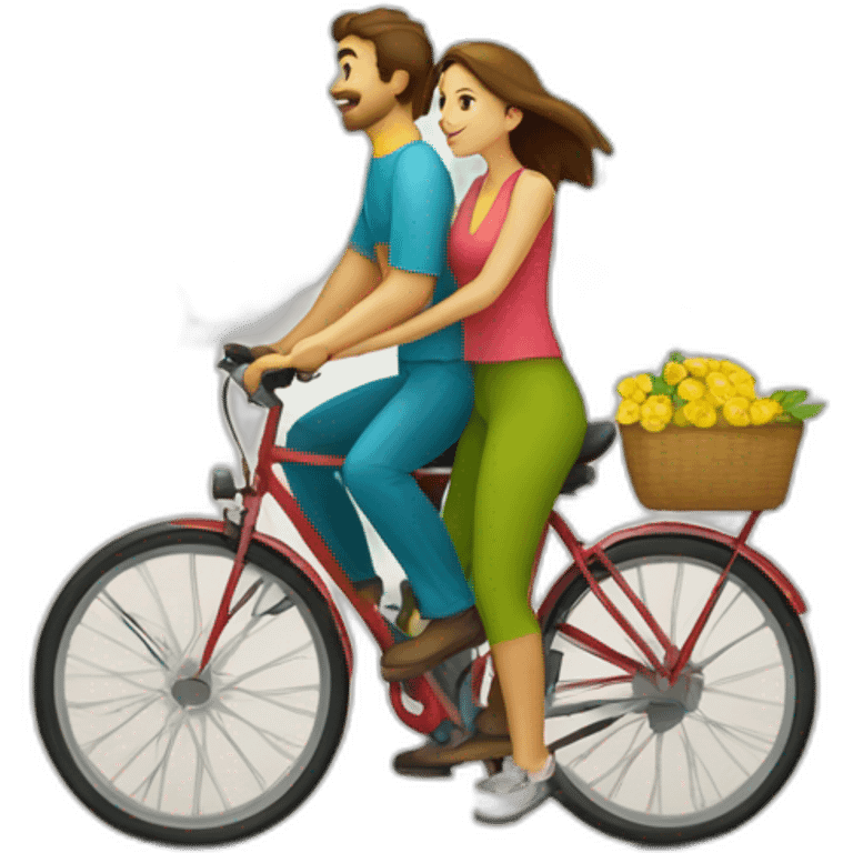 hombre en bicicleta y mujer en  bicicleta emoji