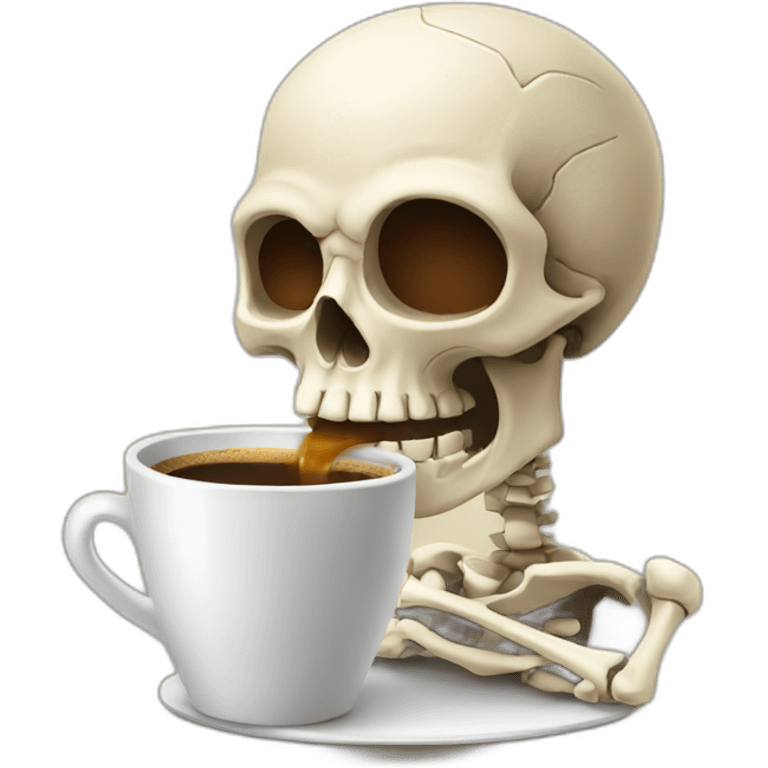 skull drinking coffee emoji