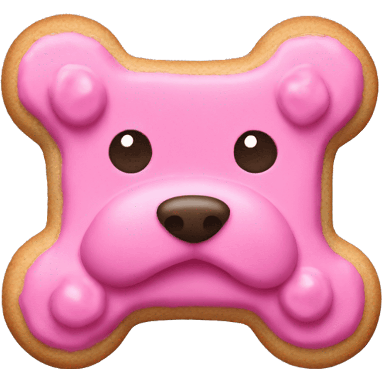 Pink dog biscuit emoji