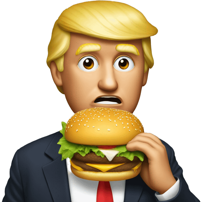 Trump eating a hamburger  emoji