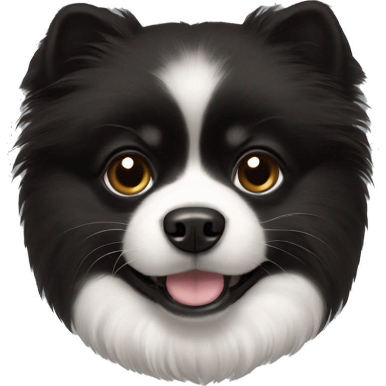 Black Pomeranian with white chest emoji