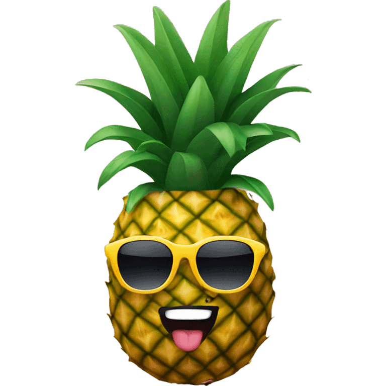 A pineapple wearing sunglasses emoji