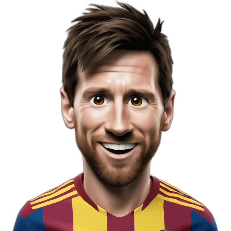 goofy distorded messi emoji