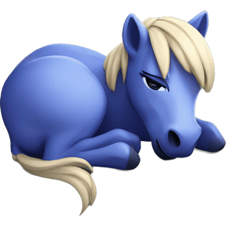 Blueberry pony sleeps on the mountain emoji