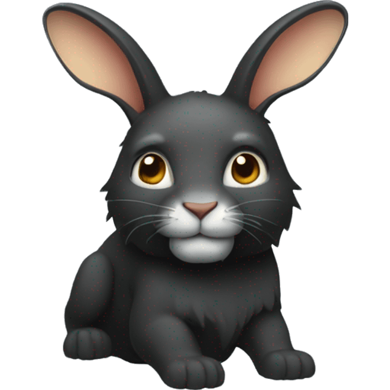 Lapin tête de lion noir emoji