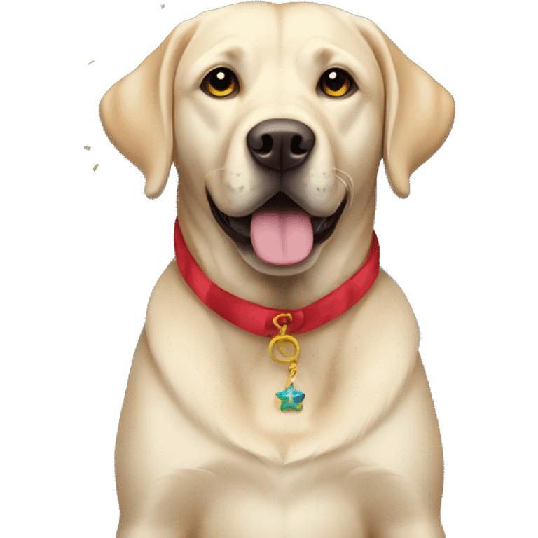 Labrador in New Year's clothes emoji