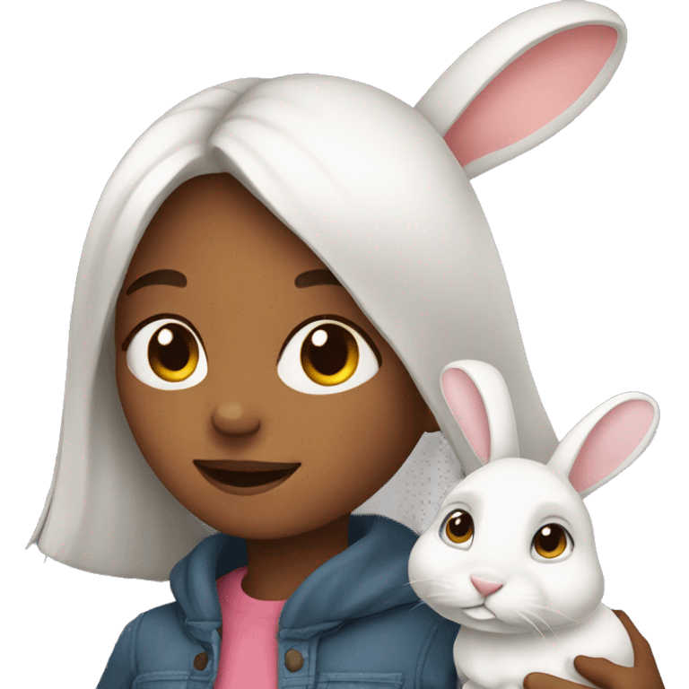 A girl with a rabbit emoji