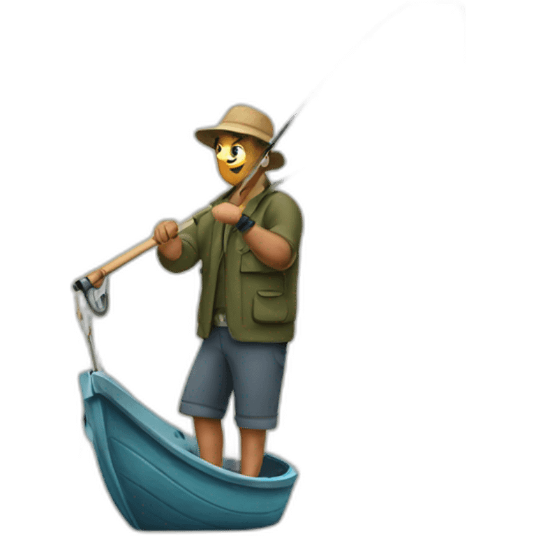 man fishing with huge hook emoji