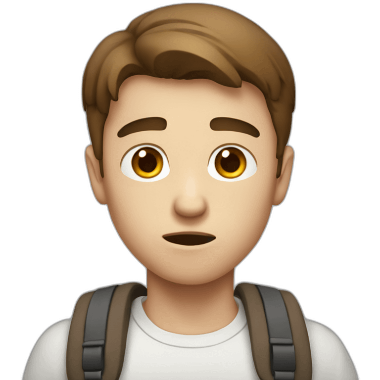 a white male student with very short brown hair is angry emoji