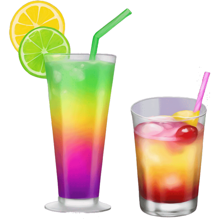 Drink purple green red yellow pink cocktail emoji