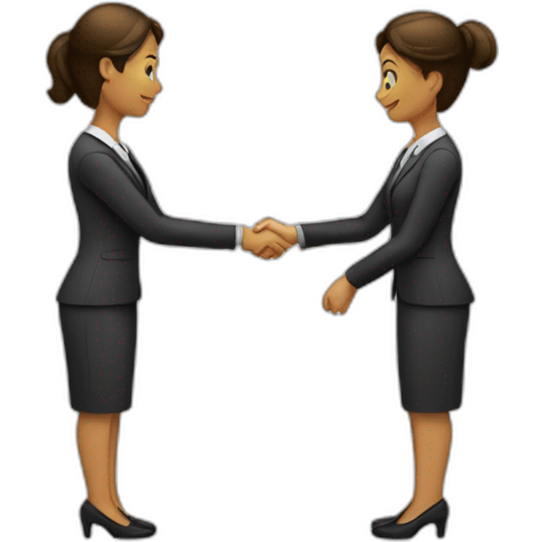 two business women shaking hands emoji