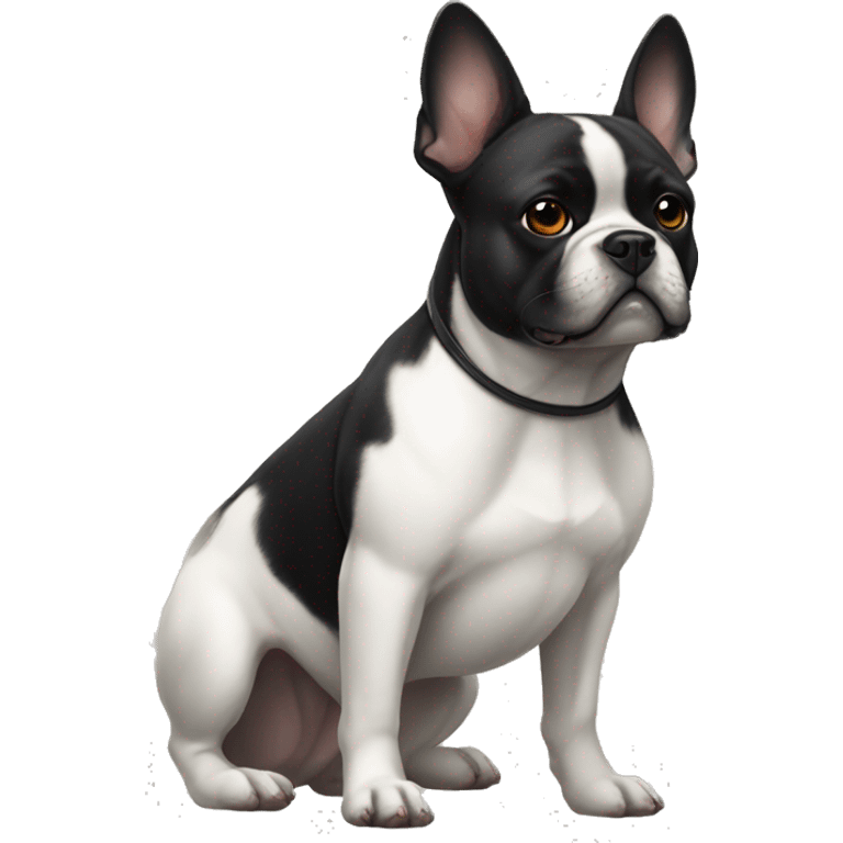 Black French bulldog with white chest and dog shiba inu  emoji