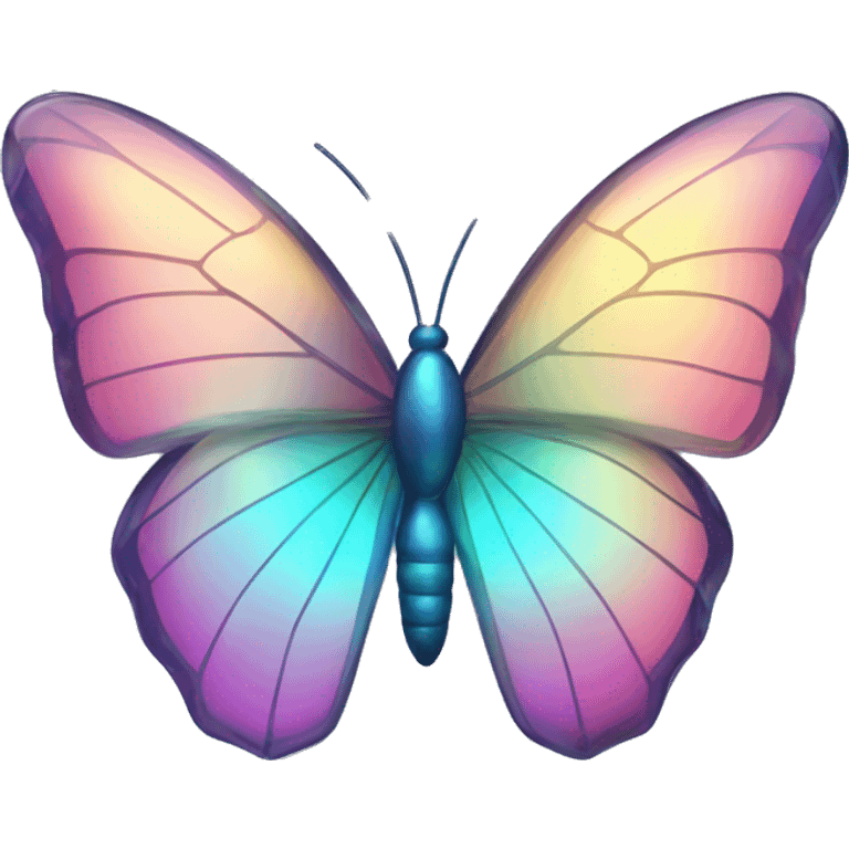 Iridescent glass crystal butterfly emoji