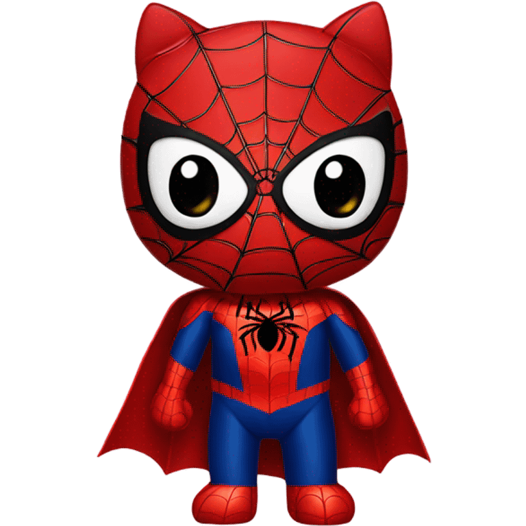 hello kitty dressed as spider-man  emoji