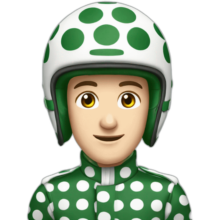 paul townend jockey dark green polka dot emoji