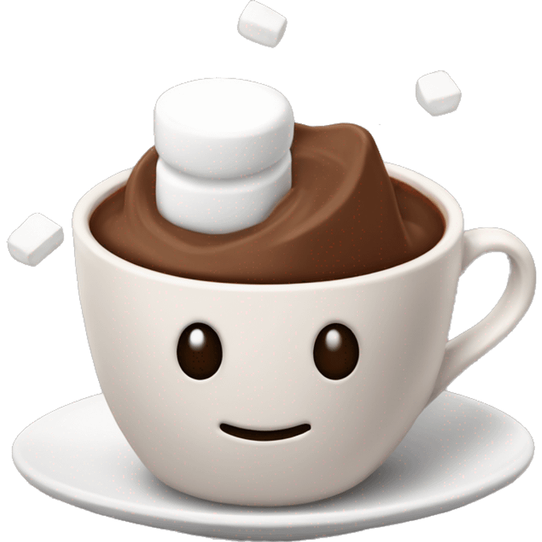 Cocoa with marshmallow in a large mug emoji