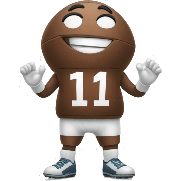 smiling football with hands and legs emoji