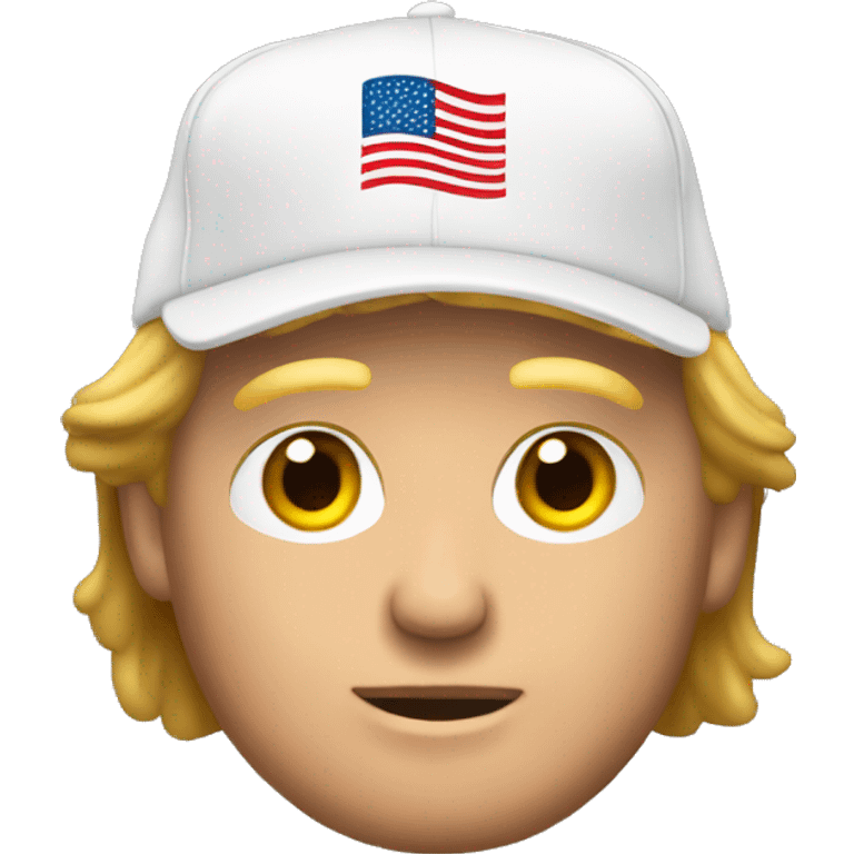 Trump with MAGA cap brown hair emoji