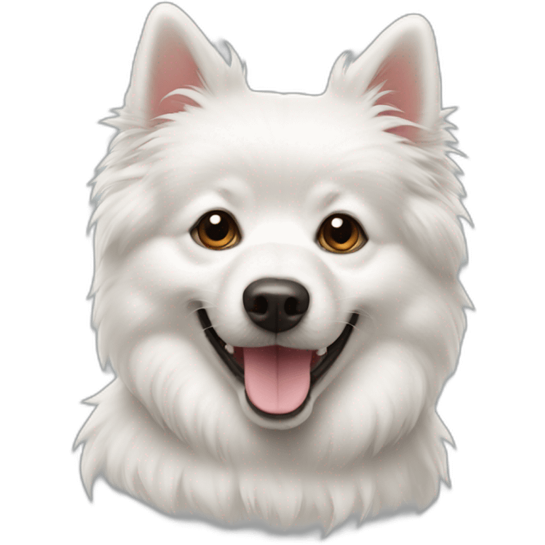 spitz white dog emoji