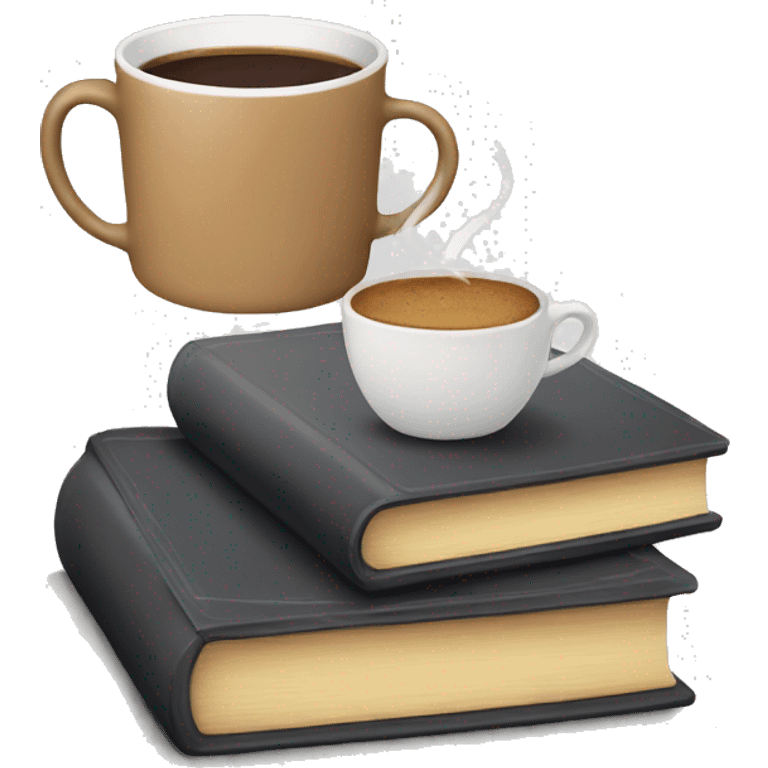 Coffee and books emoji