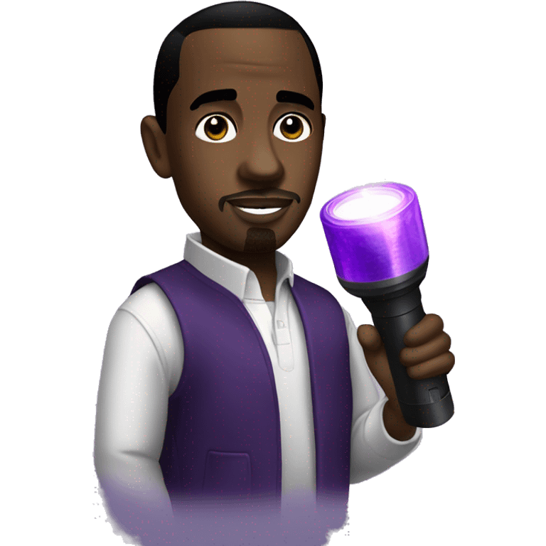 p diddy holding a purple flashlight  emoji