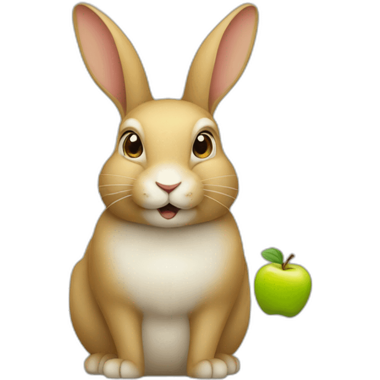 Lapin mangeant une pomme emoji