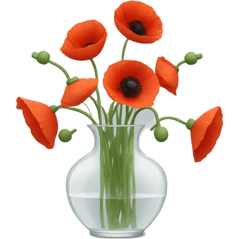 Poppies in a clear vase emoji