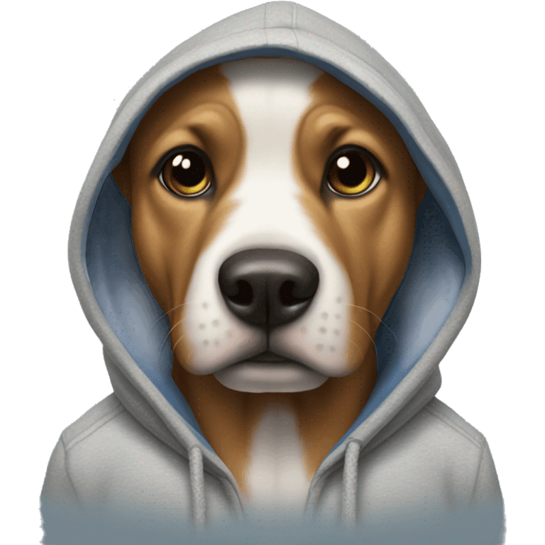 Dog wearing a hoodie  emoji