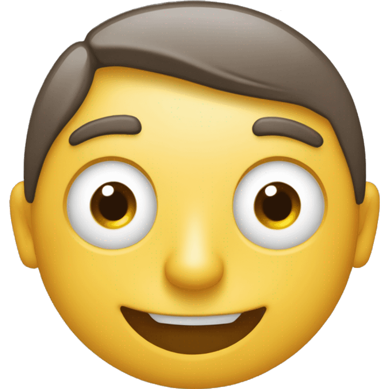 Caraamarilla con un ojo medio cerado, el otro abierto y una sonrisa cerrad emoji