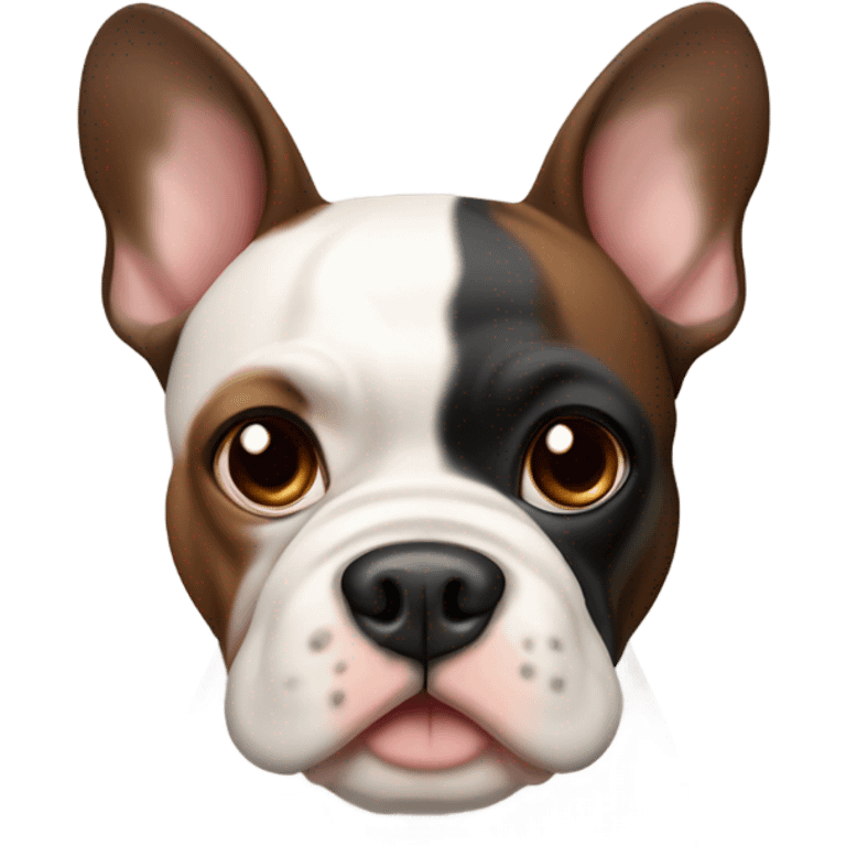 French bull dog with brown balck and dray colors emoji