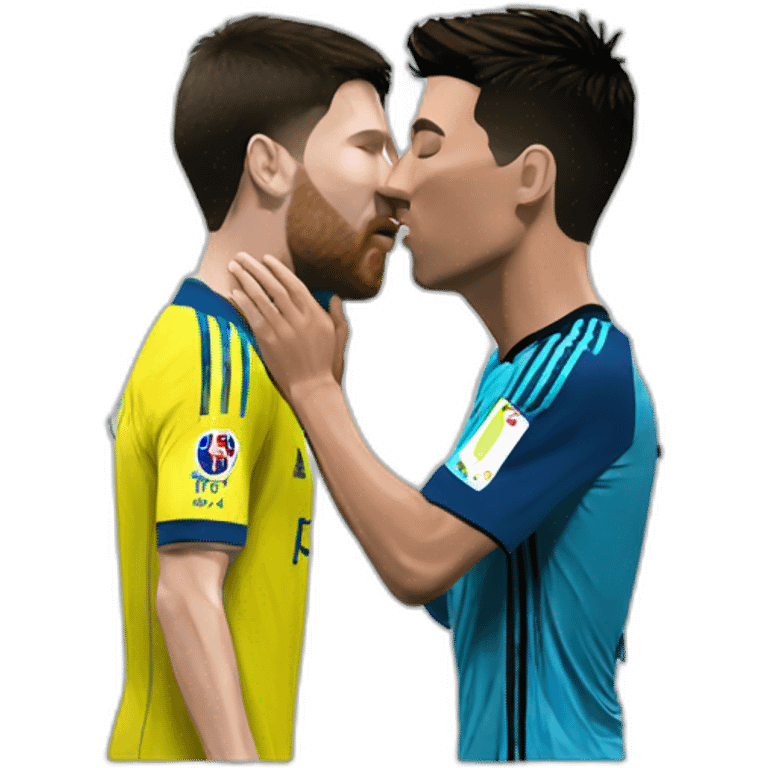 Ronaldo kiss messi emoji