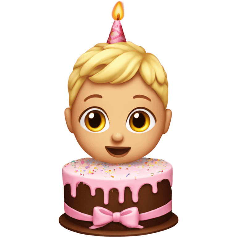 Baby popping out of a cake emoji