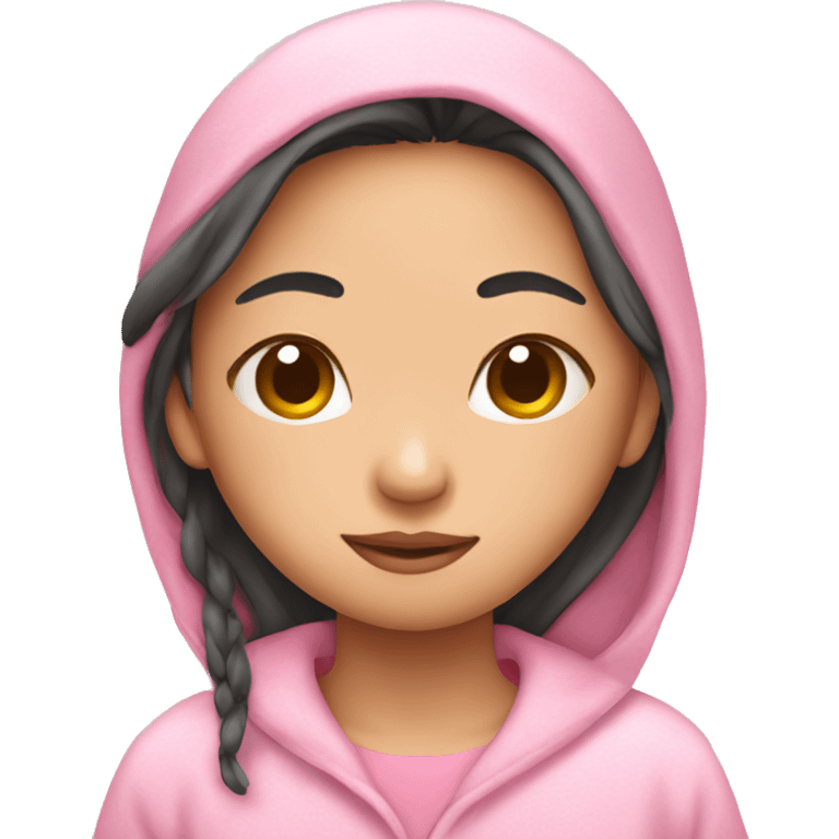 Asian girl in a pink pajama sleeping  emoji