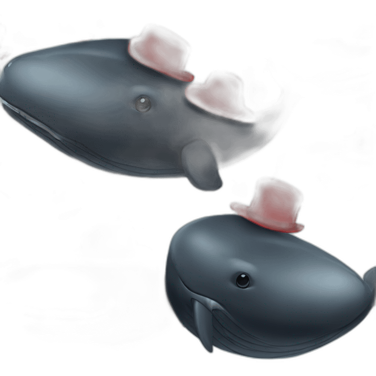 black whale in red hat emoji