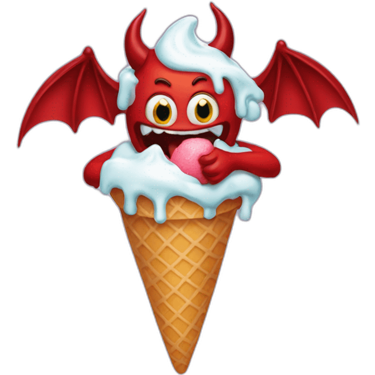 devil licking ice cream emoji