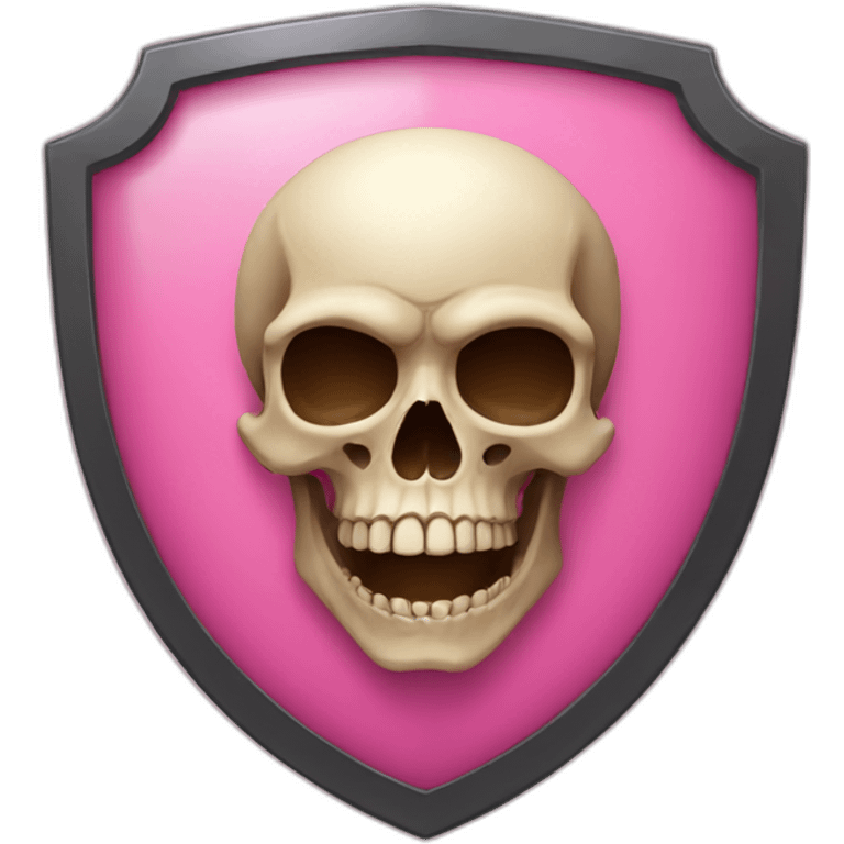 Skull on a pink shield emoji